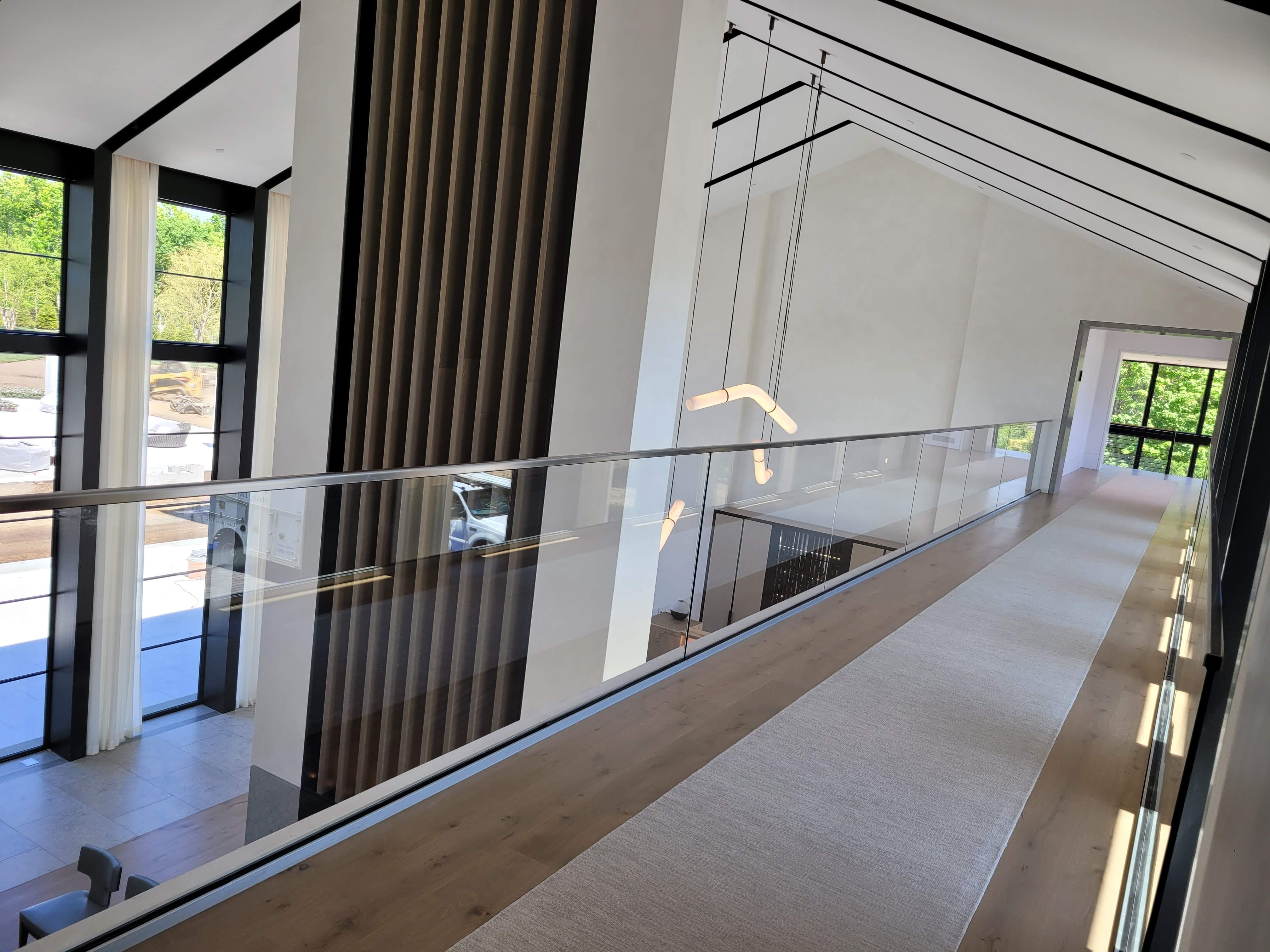 Custom glass railing