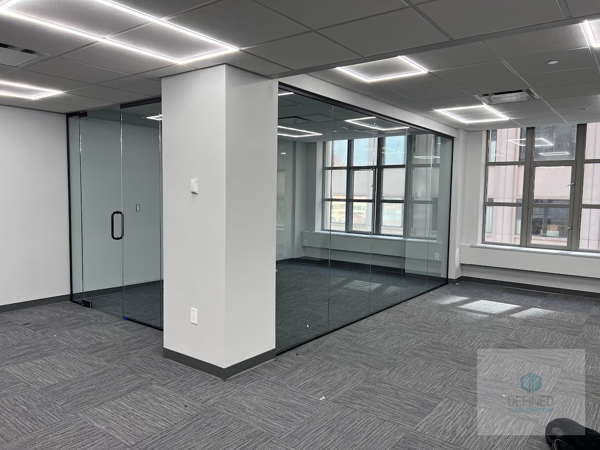Glass office divider